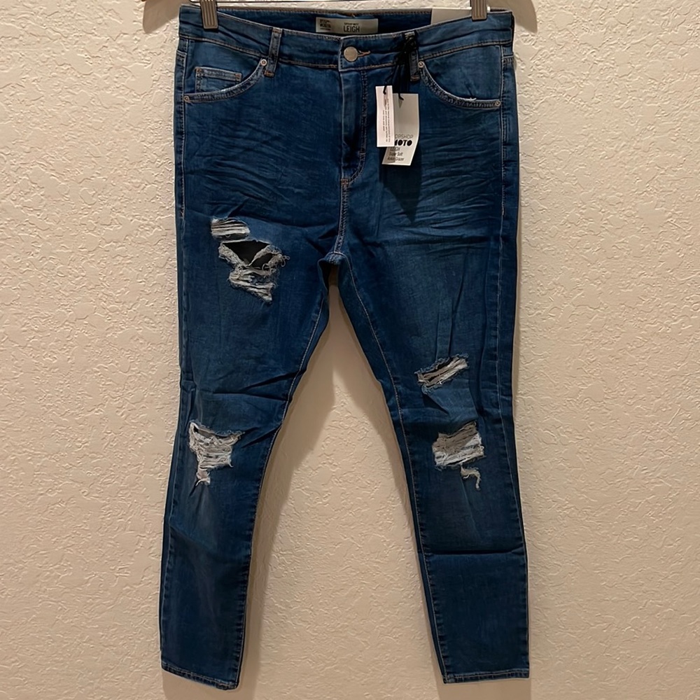 TOPSHOP Leigh Women’s Distressed Skinny Jeans